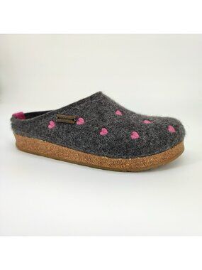 Haflinger Grizzly Cuoricini Women's Size 7.5 US Clogs Wool Felt Grey